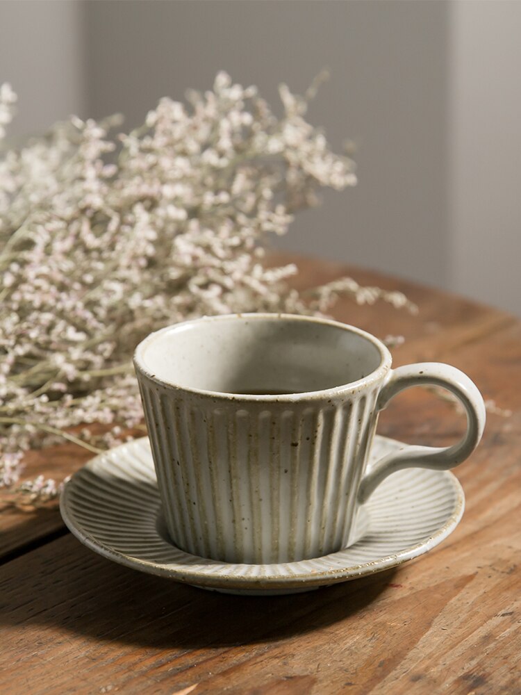Tasse à café en céramique japonaise, faite à la main, rétro européen, verte, blanche, littéraire, Simple, de , ensemble de tasses Vintage en poterie
