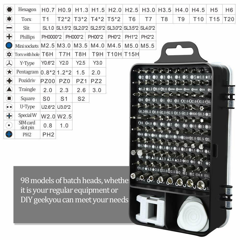 1 Repair 115 In Tool Set Magnetics Precision Screwdriver Set Fit Computer Pc Phone Repair Tool Set Kits