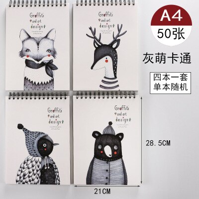 A4 SketchBook Art Painting Notebook Children Art Supplies Children's Doodle Drawing Book Paper watercolors 4Books: Sketch Book2