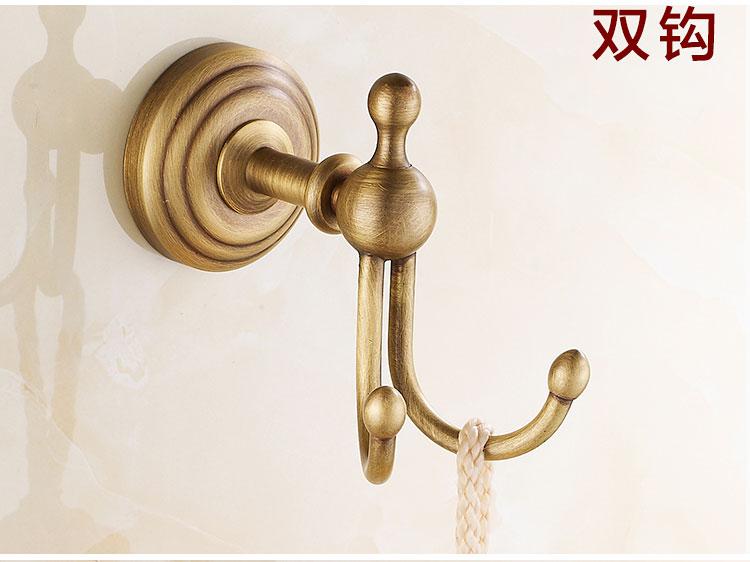 Ensemble d'accessoires de salle de bain en laiton brossé, ensemble d'accessoires de salle de bain solide, produits muraux, ensembles de matériel de bain Antique, brosse en Bronze huilé: hooks