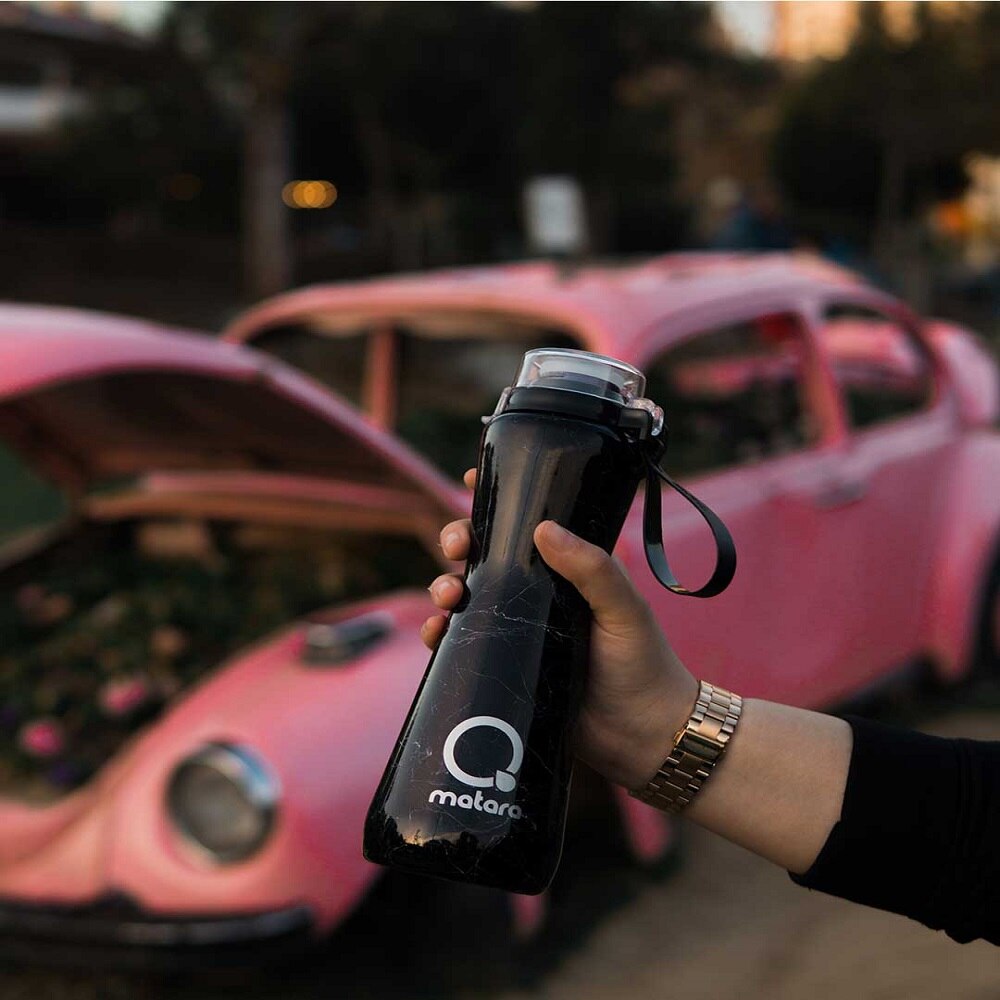 Glass Healthy Drink Bottle 750 ml 25Oz Protein Shake Sports Bicycle Outdoor Travel Botella Portable Leakproof Water BPA Free: DAILY MARBLE BLACK&WHITE