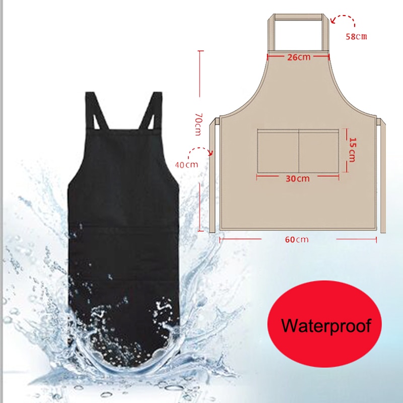 WALFOS Halterneck Koken Bakken Schorten Catering Thuis Huis Keukenschort Schorten met 2 Zakken voor Chefs