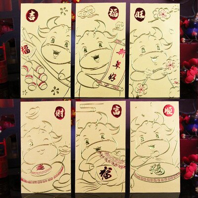 Cartoon Ox Chinese Lunar Year Thick 3D Red Packets