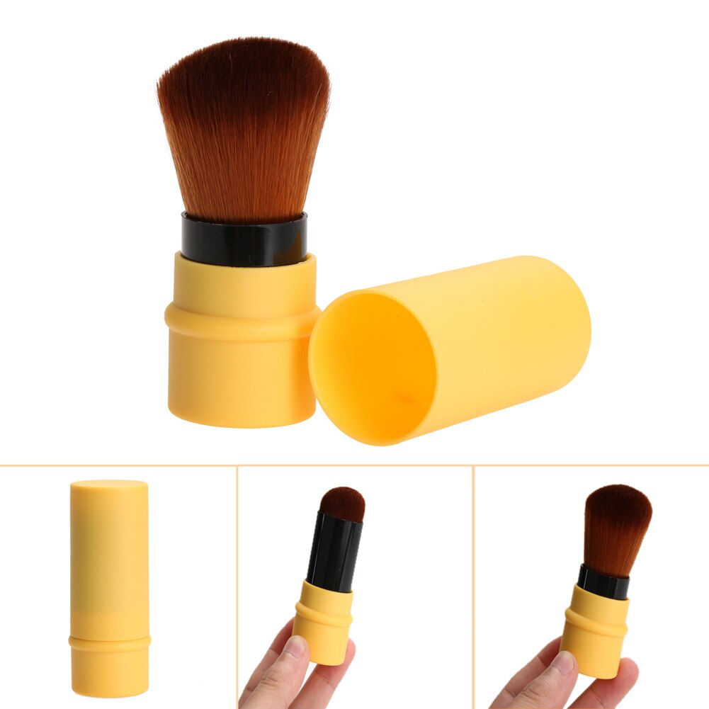 Brocha de maquillaje , 1 Uds., Mini colorete portátil retráctil, brochas faciales, herramientas de viaje cosméticas de belleza