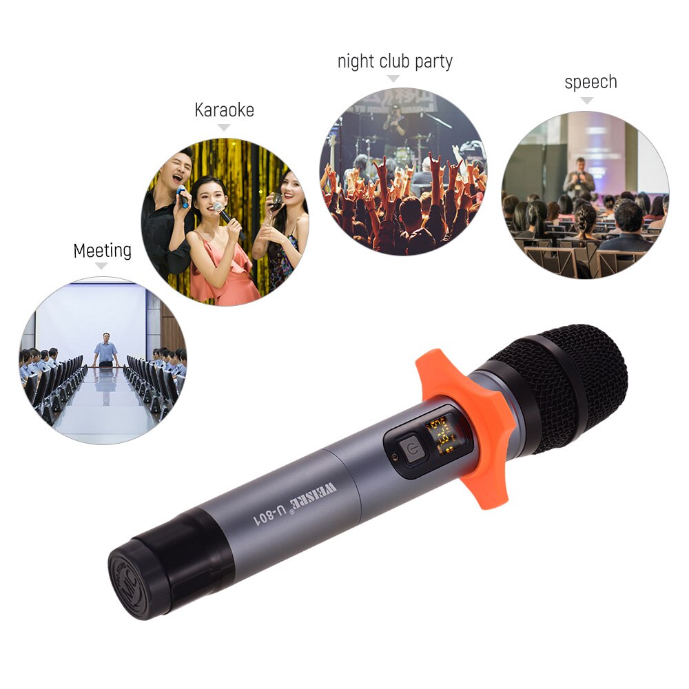 Uhf Handheld Draadloze Microfoon Microfoon Met Mini Ontvanger 50 Kanalen Voor Karaoke Business Meeting Speech Home Entertainment