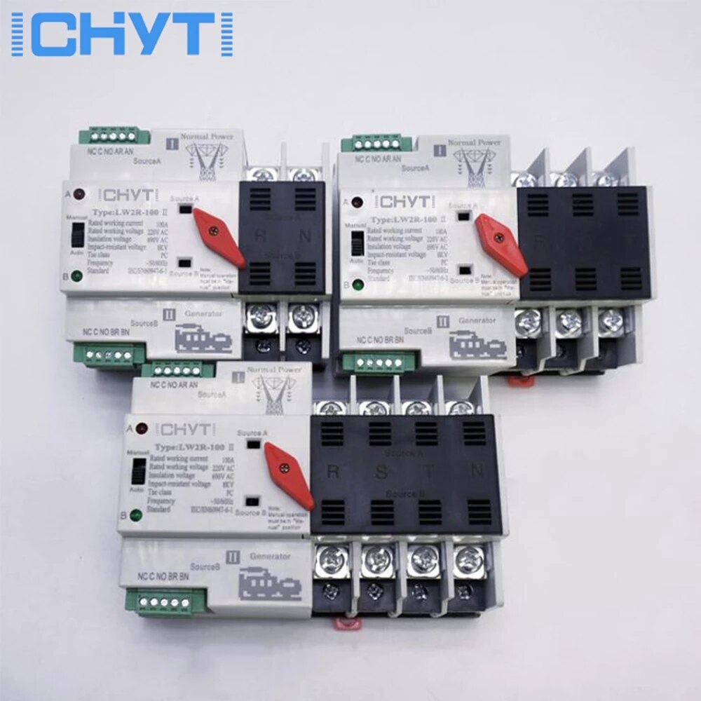 Ichyti LW2R-2P/3P/4P 100A 220V Mini Ats Automatische Overdracht Schakelaar Elektrische Selector Schakelaars Dual schakelaar