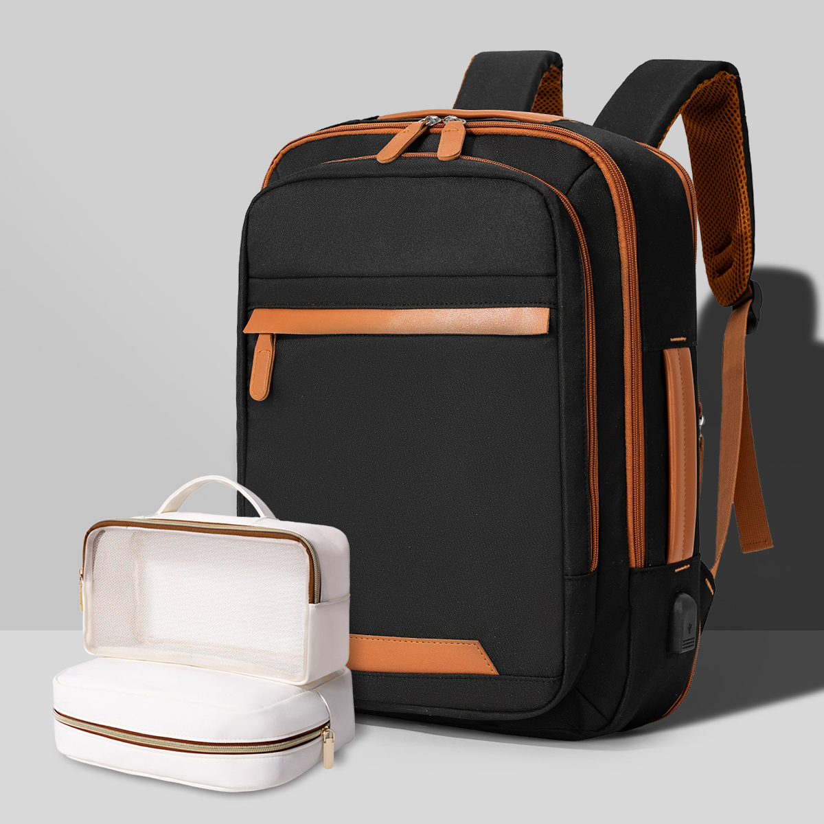 High USB Rechargeable Backpack Men's Waterproof Bag Large Laptop Backpack Unisex School Bag Youth Backpack: SKY BLUE