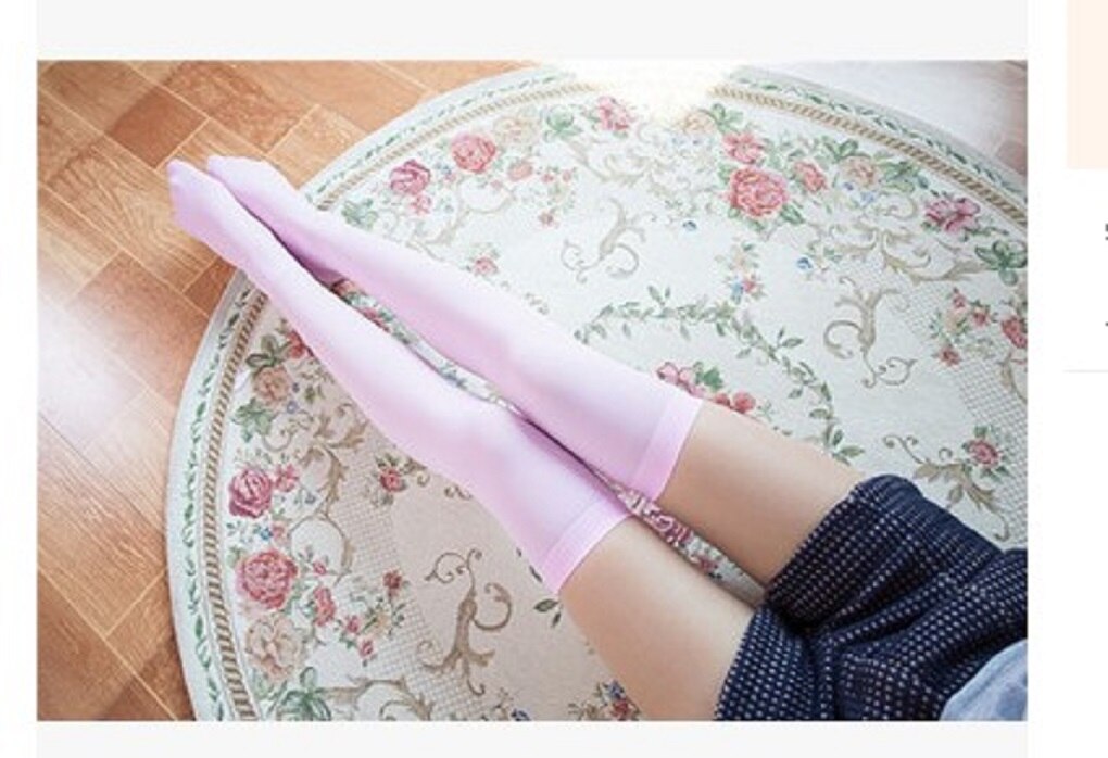 Barn flickor långa strumpor över knä lår höga strumpor strumpor strumpbyxor lår hög strumpa för tjejer 7 färger: Rosa / 54cm