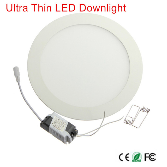 Spot Lumineux LED Ultra Fin Encastrable au Plafond, Rond ou Carré, Lumière à Intensité Réglable, 3/4/6/9/12/15/25W, 1 Pièce/Lot