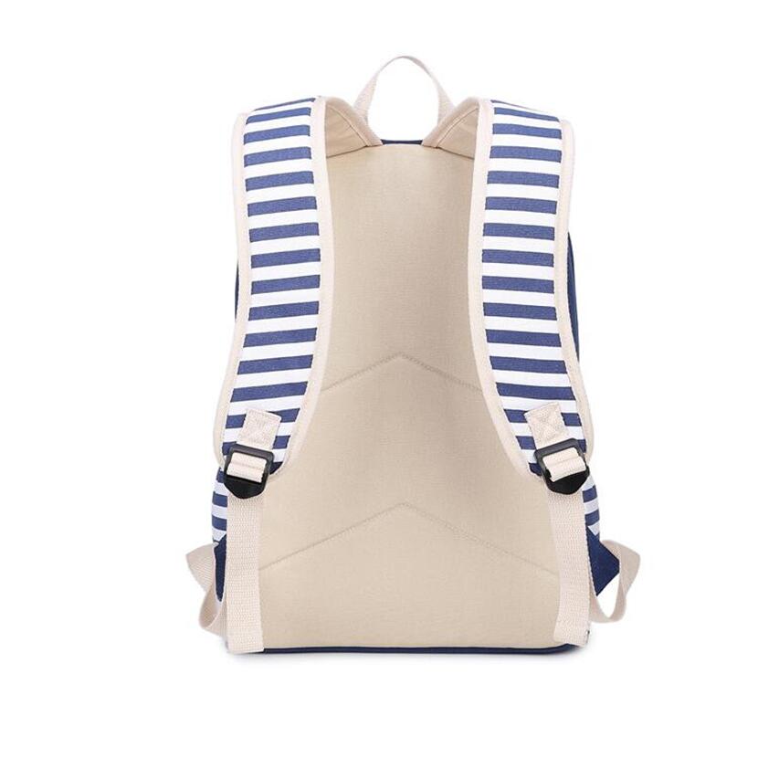 3 pièces noir et blanc rayure vintage toile sac à dos fille cartable enfants sac à dos sacs d'école pour filles sac à bandoulière porte-crayon