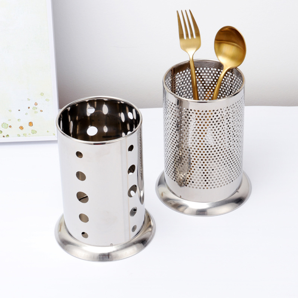 Acier inoxydable suspendus porte-couverts égouttoir cuillère fourchette baguettes de rangement panier Rack cuisine accessoires outils organisateur