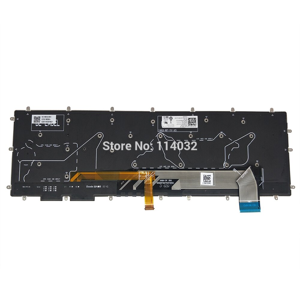 Ons Toetsenbord Voor Dell Alienware M17 R1 M15 Us Engels Zwart Met Achtergrondverlichting Geen Frame 0KN4-0D1UI12 948-E8MJ Originele