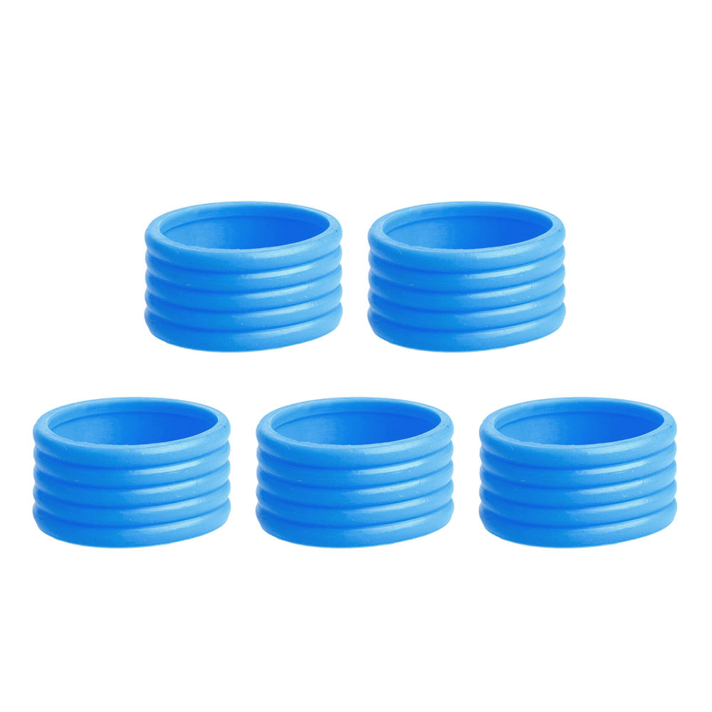 5pcs Tennis Racket Handle Silicone Ring Overgrip Fix Ring Tennis Grip Elastic Protector Absorbing Stretchy: Blue