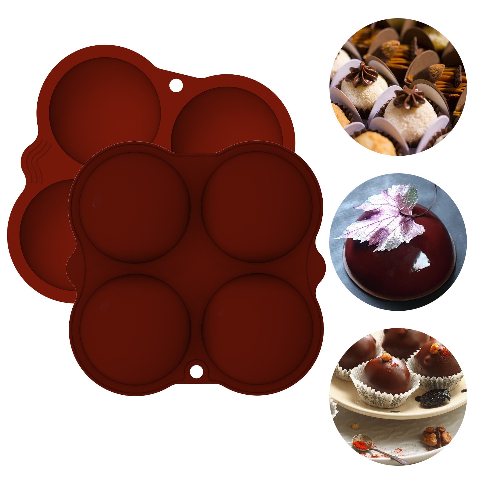Round Silicone Molds For Bombs Medium Semi Sphere Silicone Mold Baking Mold for Making Chocolate Cake Jelly Dome Mousse