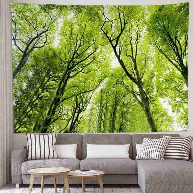 150*130cm Tapestry Forest Fabric Witchcraft Natural Scenery Forest Landscape Living Room Decor Tapestry Home Tapestry Forest