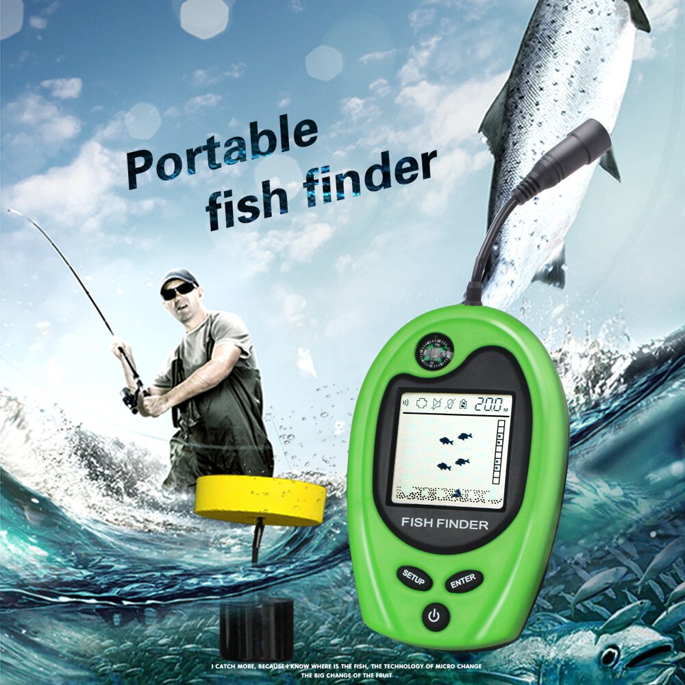 LUCKY FF818 Portable Wired Fish Finder Sounder Fish Alarm Fishfinder 100M Fishing Echo Sounder Fish Detector Pesca