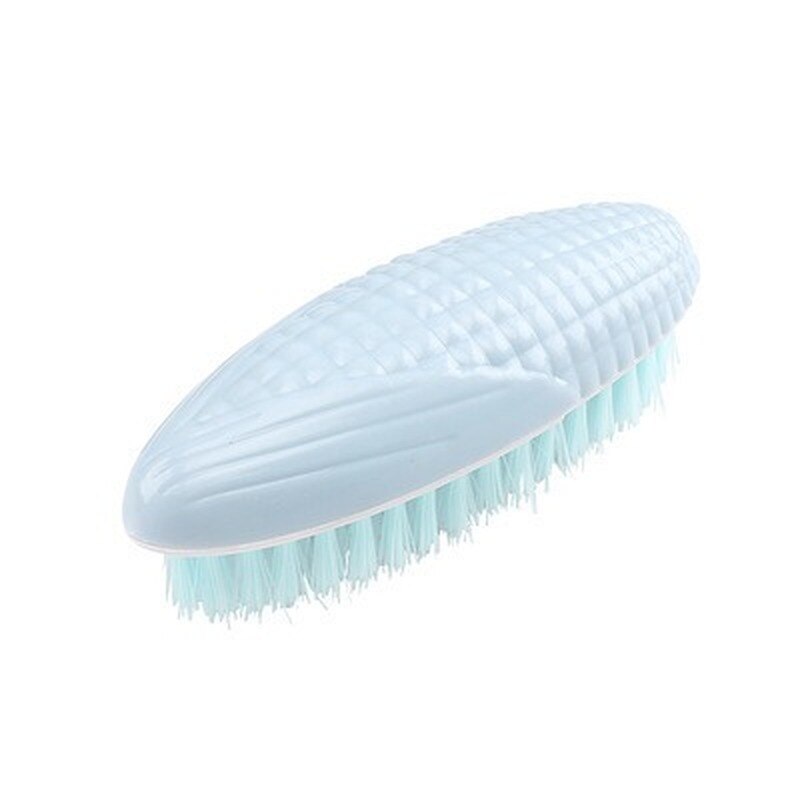Cepillo de plástico Kawaii con forma de maíz para limpieza de zapatos, cepillo de limpieza para el hogar, cepillos para fregar ropa y ropa: Azul cielo
