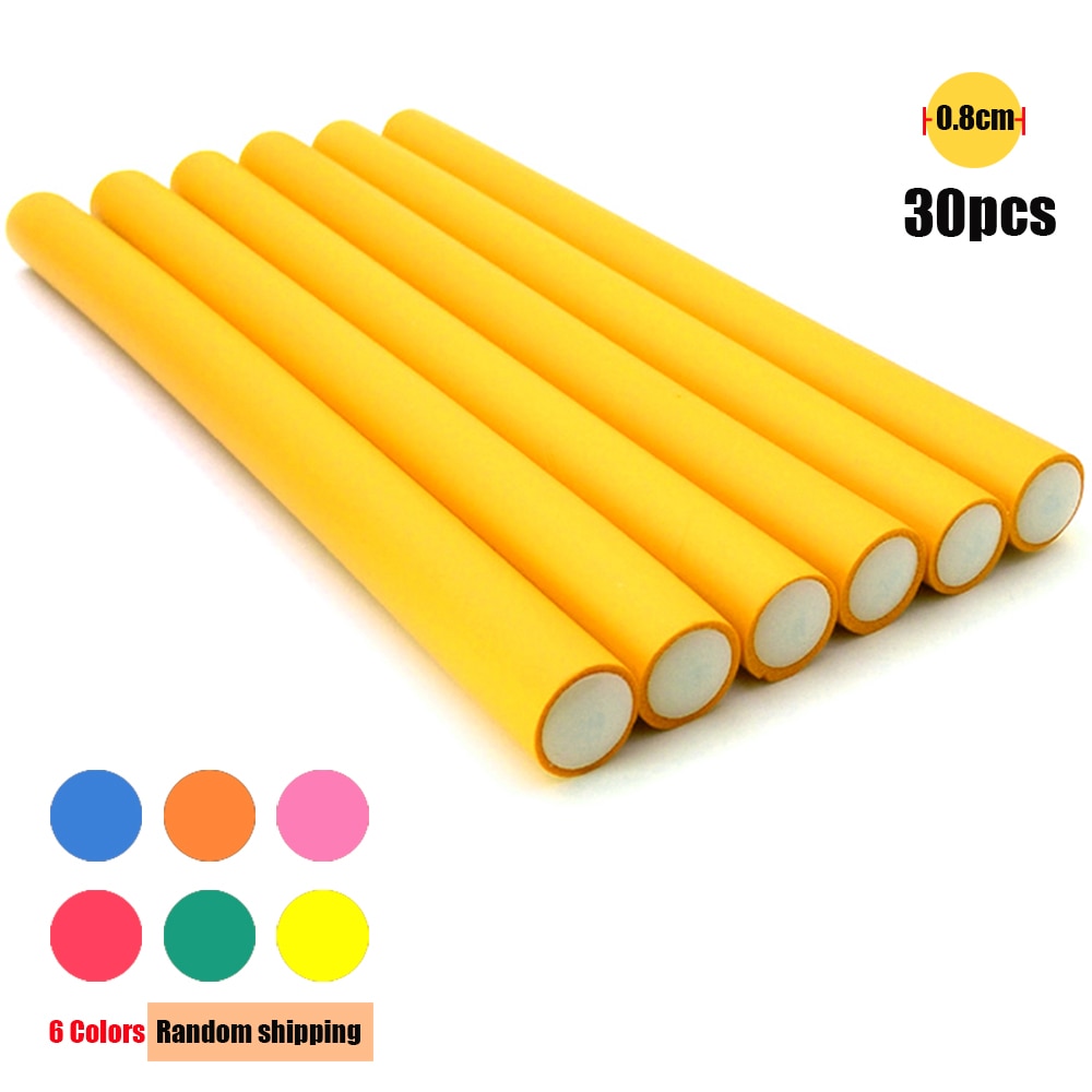 30 pcs/set 0.8cm Hair Curler Flexi rods Soft Foam Bendy Hair Roller Plastic Hair Curling Magic DIY Styling Tools For Hairstyle