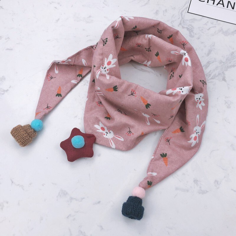 Mode Baby Sjaal Meisjes Driehoek Bib Sjaals Herfst Winter Jongens Sjaal Katoen Kinderen Halsbanden Warm Kids Halsdoek: pink carrot