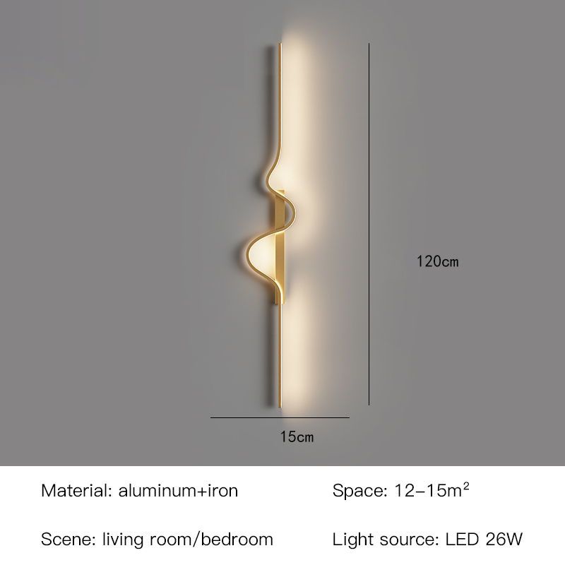 Minimalistisk led-væglampe til sengebord, stue, soveværelse, trappe, korridor, køkken, butik, tv, baggrund, moderne, sort, natbelysning: M / < 2700k / Lyserød