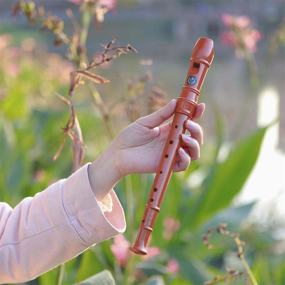 Draagbare Afneembare 8-Gat Fluit Recorder Treble Perzik Hout Klarinet Praktijk Fluit Instrument Met Schoon Stok Doek Bag