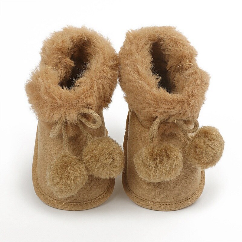 Baby Schoenen Winter Zuigelingen Baby Meisje Laarzen Mode Katoen Laarzen Casual Babyschoenen Boot Antislip Zachte Tong Schoenen fit 0-18M: Bruin / 0-6 months