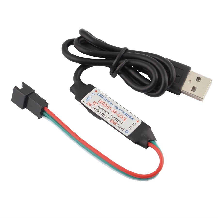 WS2812 WS2812B LED Controller Dimmer 5V RF Wireless Remote Control 3Pin Jack USB Output For WS2812 WS2812B Driver RGB LED Strip