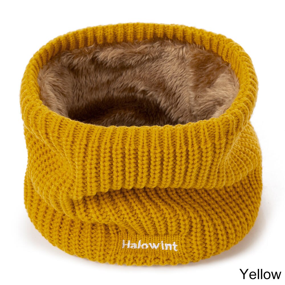 unisex vinter skjerf menn kvinner varme strikkede ringe skjerf tykk elastisk strikk lyddempere låve hals varmere takrenne jente skjerf krage: Gul