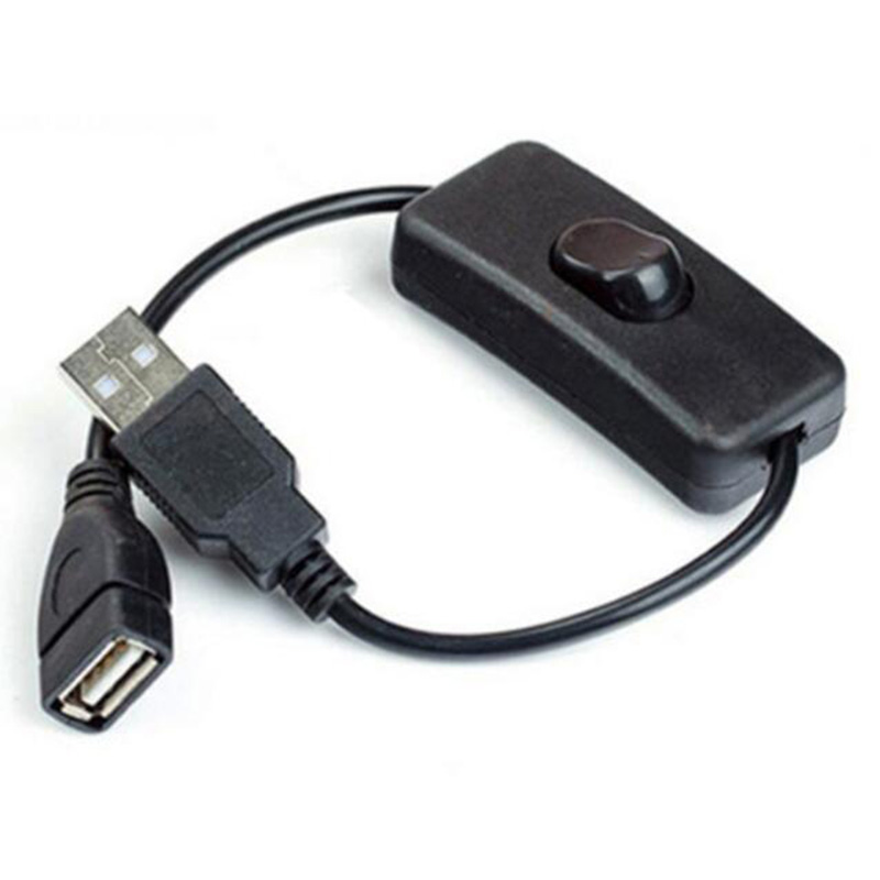 28 cm USB-kabel met schakelaar AAN/UIT-kabelverlenging Toggle voor USB-lamp USB-ventilator Voedingslijn Duurzaam -adapter: Black