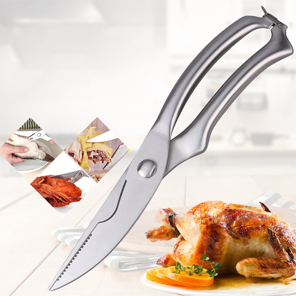 1pcs Strong Knives Kitchen Stainless Steel Poultry Fish Chicken Bone Scissors Kitchen Gadgets Chef Japanese Knife Cooking