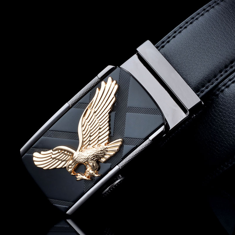 belts for Men Eagle Metal Automatic Buckle Split Leather Waist belt for luxury cowhide men's belt Novelty 3.5cm
