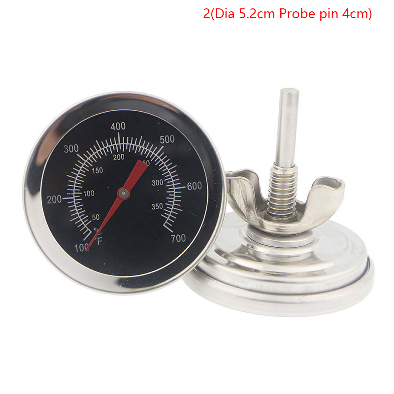 Thermomètre en acier inoxydable pour barbecue, jauge de température 50-800 degrés Fahrenheit 10-400/50-350/50-500 degrés Celsius: Orange
