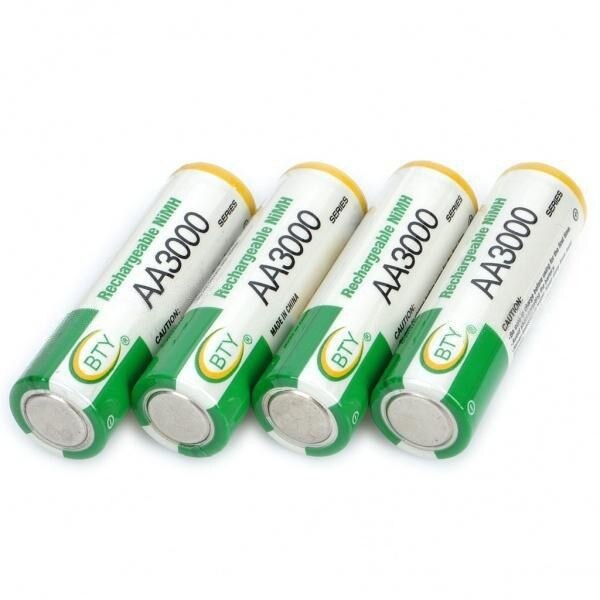 Nueva 4 Unids Bty Ni-Mh 1.2 V Aa Bateria Recargable 3000 Mah 2A Baterias Bateria Para Camara Led Zaklamp Lantaarn speciale Batterij: 4PCS