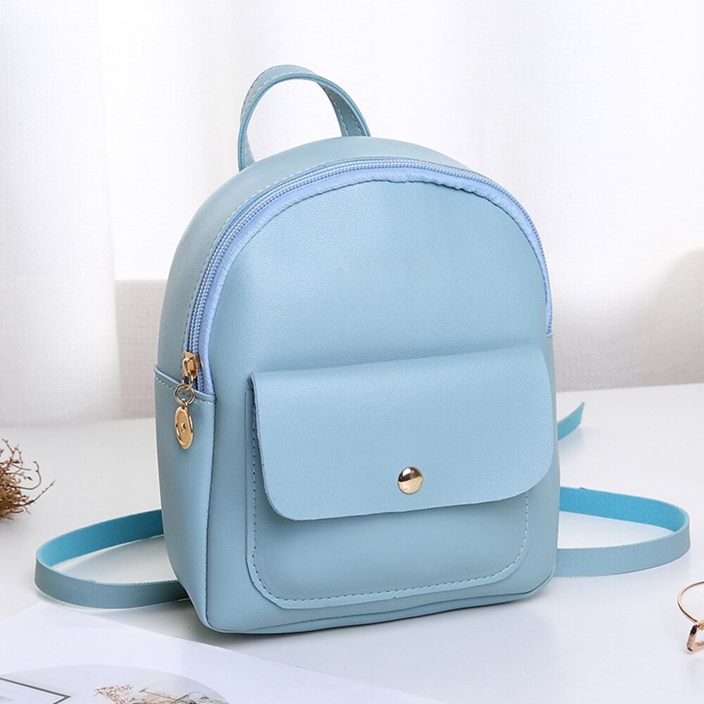 Mini Frauen Schultern Kleine Rucksack Geldbörse Brief Geldbörse Handy Einfache Damen Reisetasche Student Schule Rucksäcke: Blau