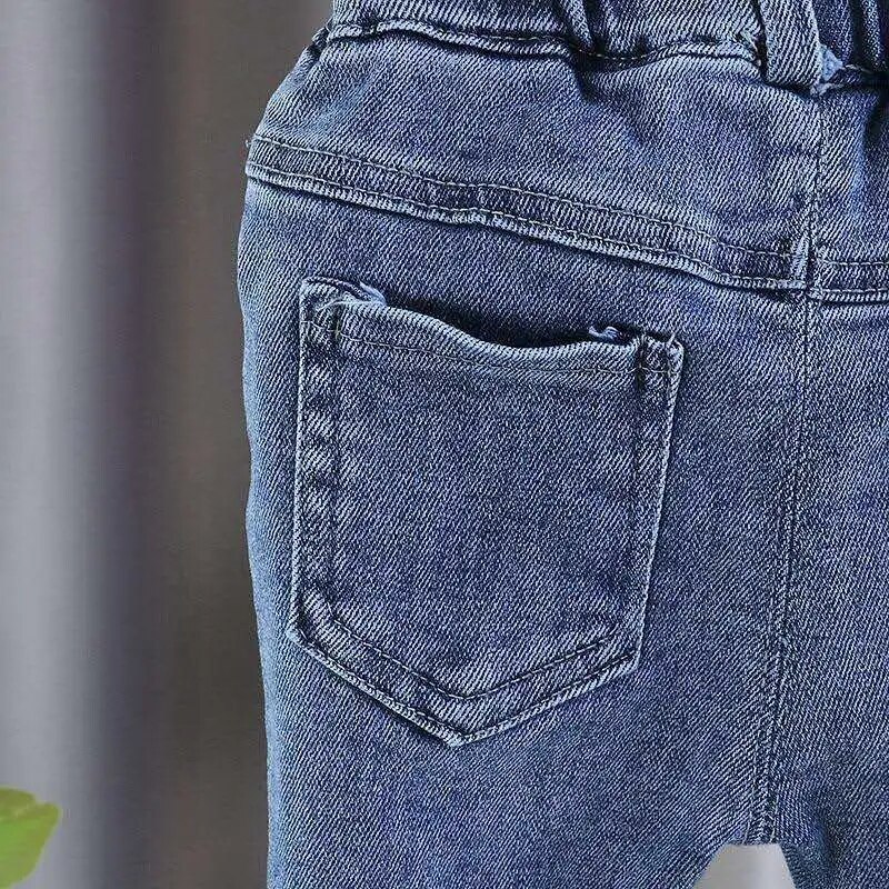 Meisjes Leuke Boog Blauw Jeans Lente Herfst Kinderen Bovenkleding Broek 2022 Denim Flared Broek Zachte Comfortabele Kinderen Broek