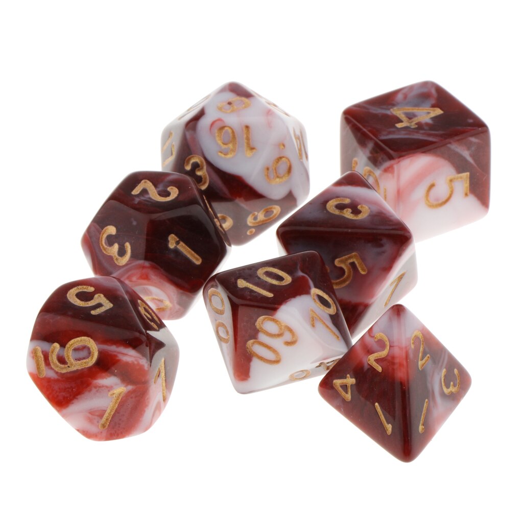 Confezione da 7 Poliedrici Dadi Da Tavolo Giochi Da Tavolo Partito KTV per Dungeon & Dragons DND Dadi Set Del Partito di Gioco Dices hobby e Oggetti Da Collezione: M