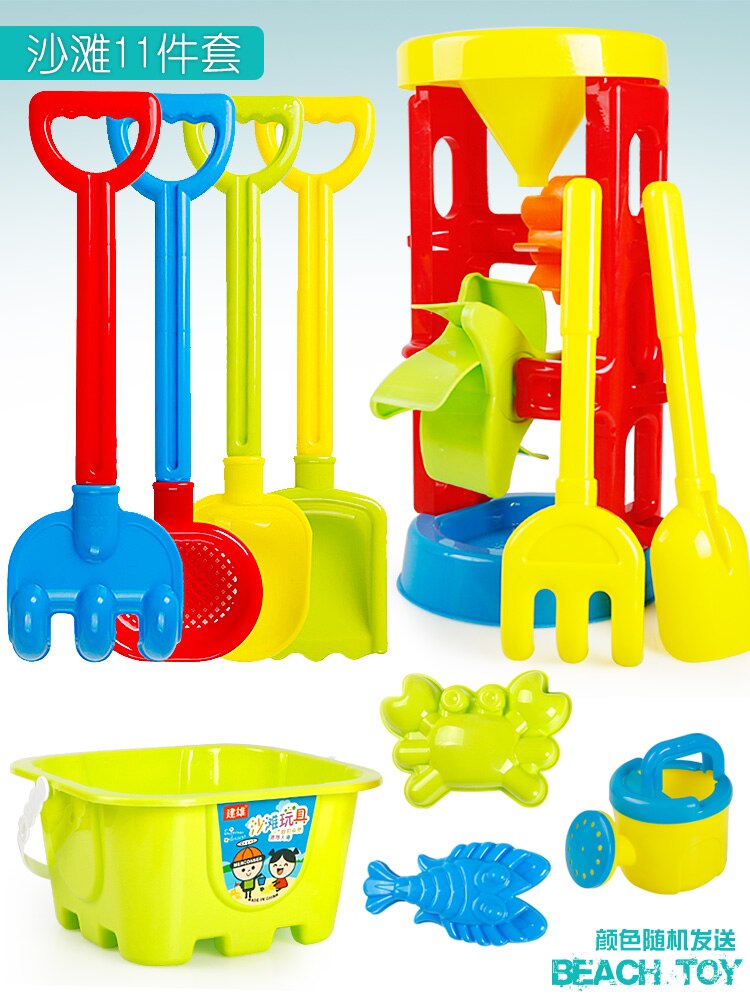 Giocattoli estivi da spiaggia per bambini Kit da bagno in filo Kit modello sabbia secchiello da spiaggia giochi stampo per sabbia Set di strumenti per bambini con tavolo CC50BT: Argento