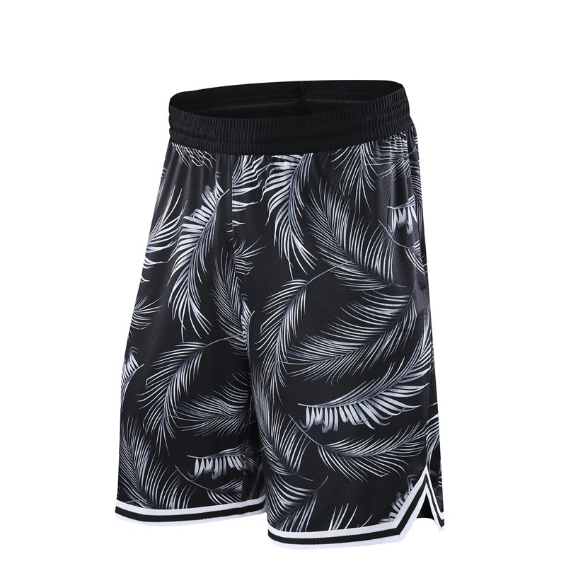 HOWE AO Men Casual Shorts Printed Joggers Short Sweatpants Drawstring Hip Hop Slim Workout Shorts: Gray / XL