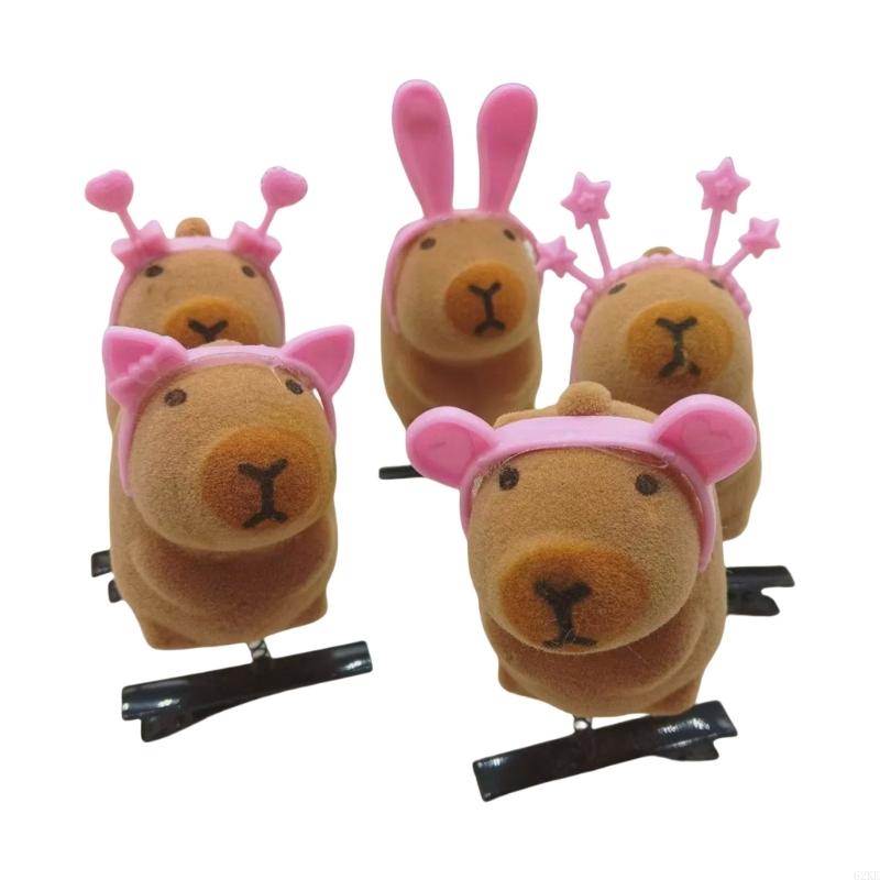 62KE Plush Hairpins Fashionable Animal Hair Clip Hair Accessories for Girls: Pink