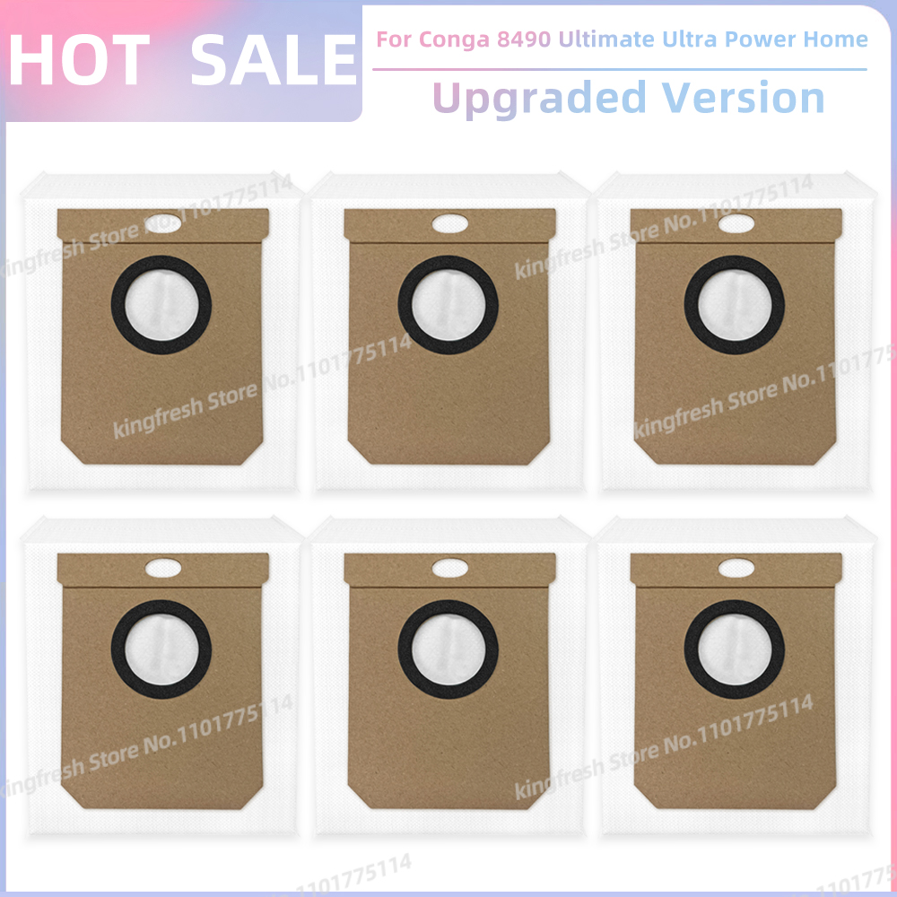 Compatible con (Cecotec Conga 8490 Ultimate Ultra Power Home) Piezas de Aspiradora, que incluyen Rodillo Principal, Cepillo Lateral, Filtro HEPA, Paño de Limpieza, Bolsa de Polvo y Accesorios