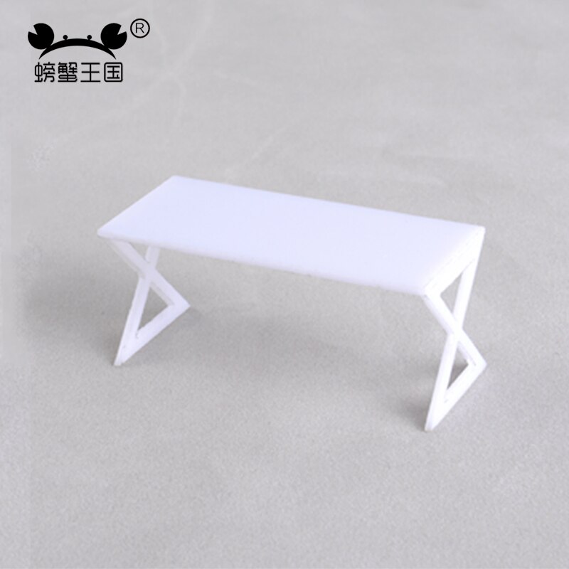 5 pz 1:20 1:25 1:30 Dollhouse Mobili in Miniatura di plastica Tavolo Da Pranzo Bianco Modello di Sedia Scrivania interni accessori per ufficio scrivania