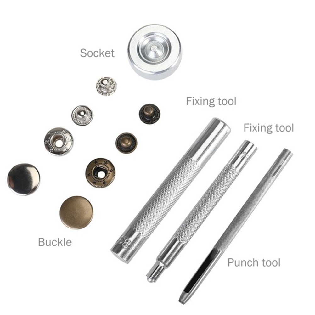 Lederen Snap Fasteners Kit,12.5Mm Metalen Knop Snaps Drukknopen, 160/240/480 Stuks Gereedschap, 4 Kleur Lederen Snaps Voor Kleding, Jassen