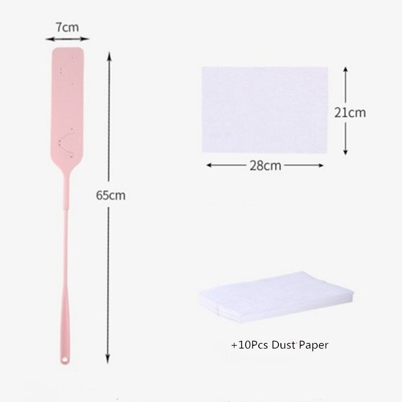 1Pc Lange Spleet Stof Borstel Niet-geweven Stof Mijten Cleaning Tools Artefact Reinigen Stof Huishoudelijke Schoonmaakmiddelen Set + 10Pcs Stof Papier