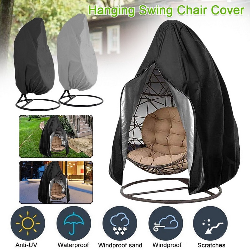Outdoor Swing Eggshell Chair Dust Cover Garden Weave Hanging Egg Chair Seat Cover Anti-UV Waterproof Home Hanging Organizer