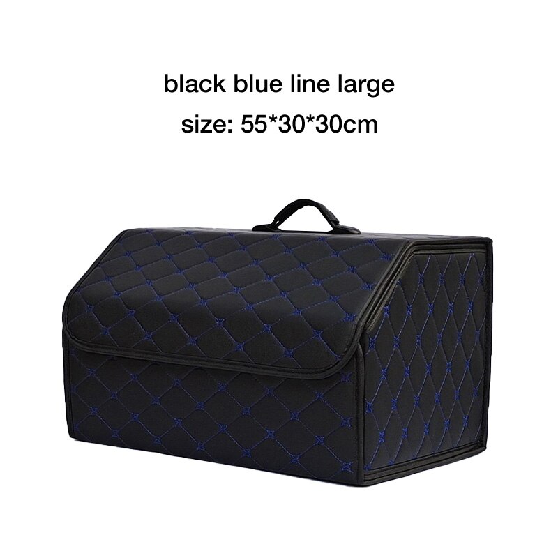 Multipurpose Collapsible Car Trunk Storage Organizer With Lid Portable Car Storage Bag Car Trunk Organizer: black blue L
