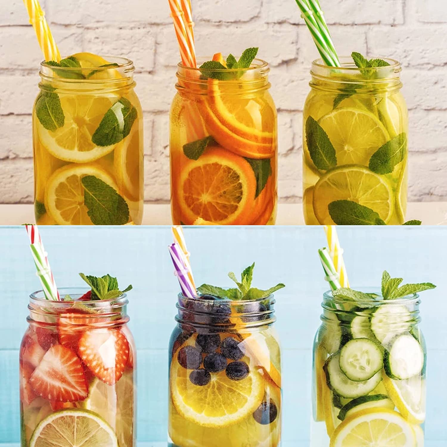 Round 16 oz Mason Jars Canning Jar with Silver Airtight Lids Reusable 500ml Clear Glass Mason Jar for Jam Honey Pick