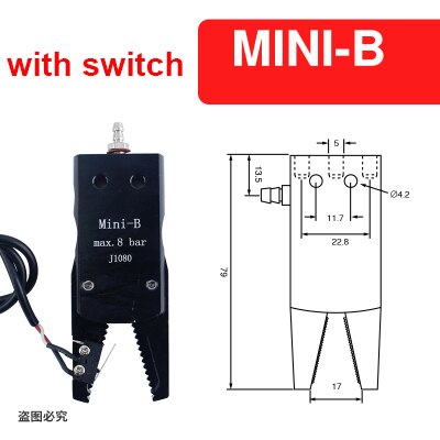 MINI gripper Pneumatic Mini Fixture J1080 Manipulator Accessories Mechanical Fixture Water Spout Clip for industrial robots: MINIB with switch