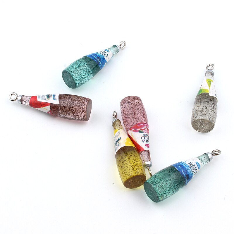 10pcs/lot Wine Bottle Watermelon Lollipop Food Charms Resin Earring Pendants Accessory Anime Moon Star Keychain DIY Jewelry Make: hangguoping