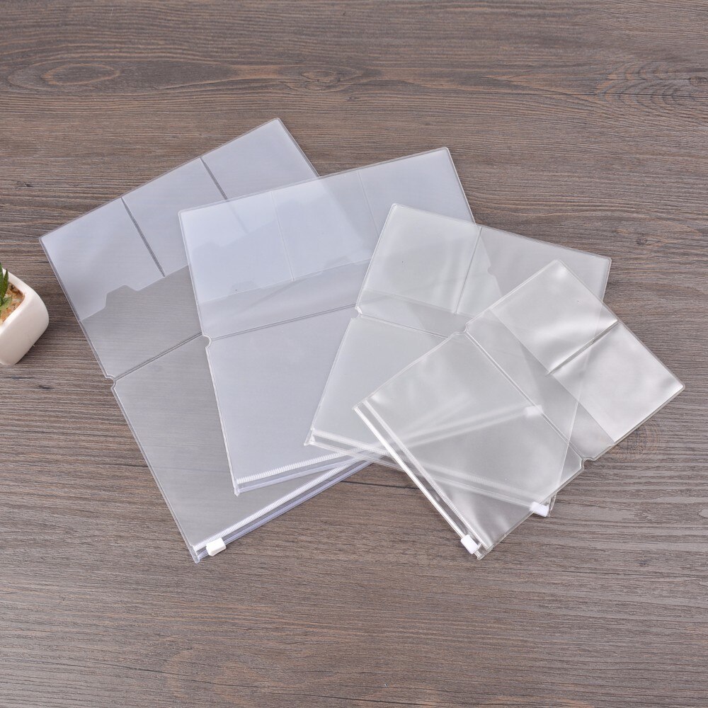 PVC Zipper Pocket File Folder Travel Journal Notebook Planner Accessories Card Holder Storage Pouch Bag A5/Regular/Passport