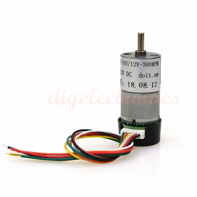 25 / 37mm DC Gear Motor Encoder 9V / 12V High Torque Brushed Geared Hall Sensor Test Speed Motor for Robot Smart Car Toy Model